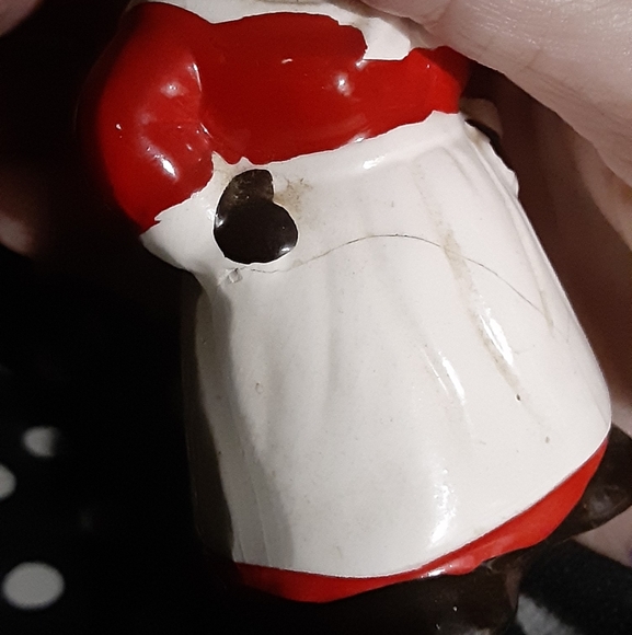 Black red & White Vintage Americana Salt, pepper, Shakers toothpick holder 1940' - Picture 6 of 6